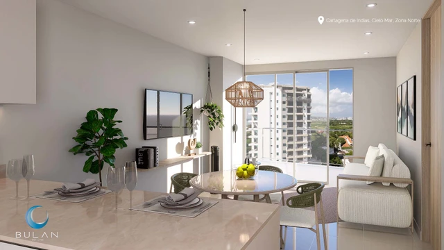 Render 2 del Apartamento Tipo 01 - Bulan Sky Line Cartagena