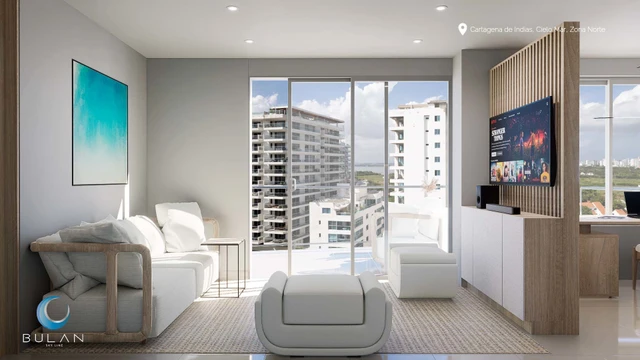 Render 2 del Apartamento Tipo 02 - Bulan Sky Line Cartagena