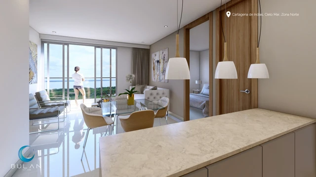 Render 2 del Apartamento Tipo 04 - Bulan Sky Line Cartagena